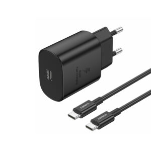 Foneng Wall charger EU51 GaN - Type C - PD 25W with Type C to Type C cable black