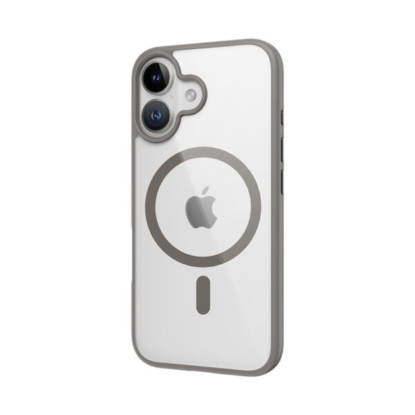 Rock Guard Series Magnetic Case for Iphone 16 transparent-grey