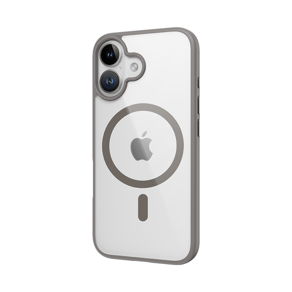 Rock Guard Series Magnetic Case for Iphone 16 transparent-grey