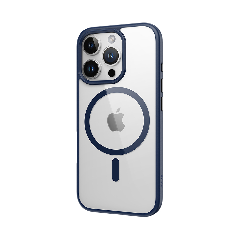 Rock Guard Series Magnetic Case for Iphone 16 Pro transparent-blue