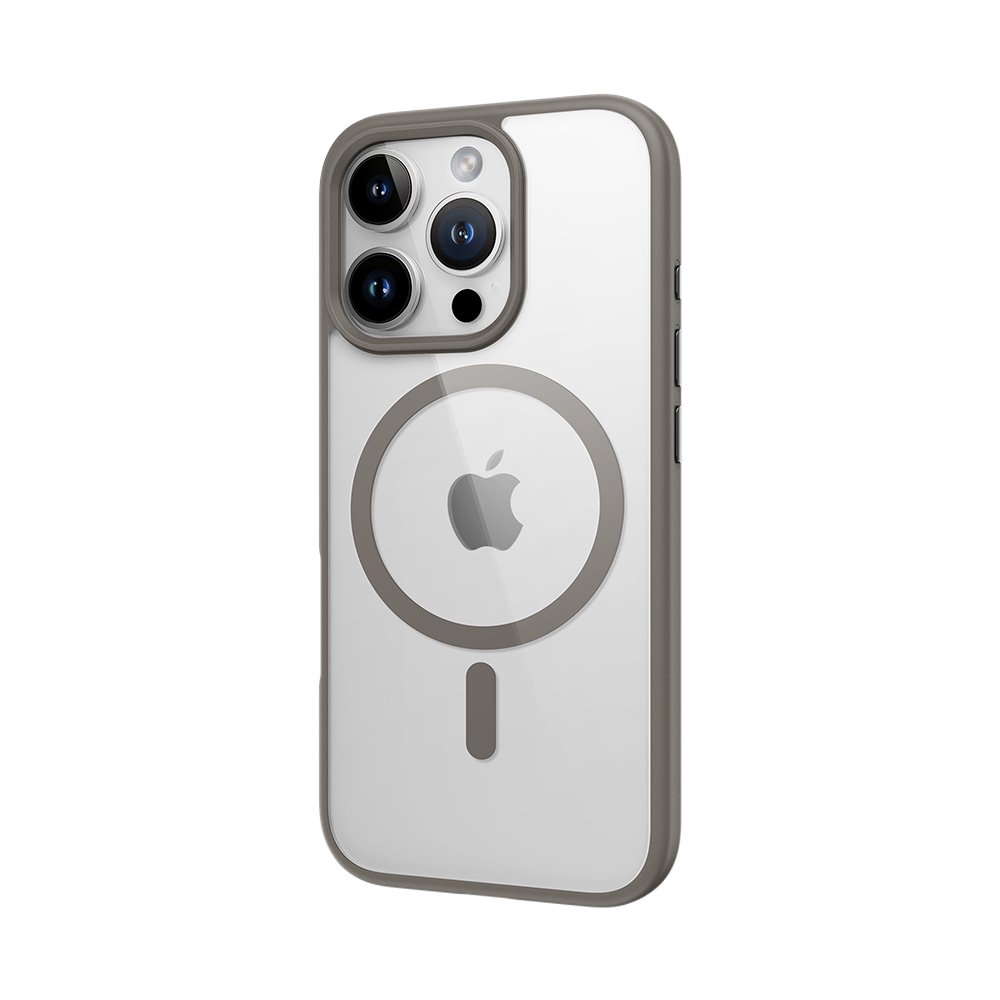 Rock Guard Series Magnetic Case for Iphone 16 Pro Max transparent-grey