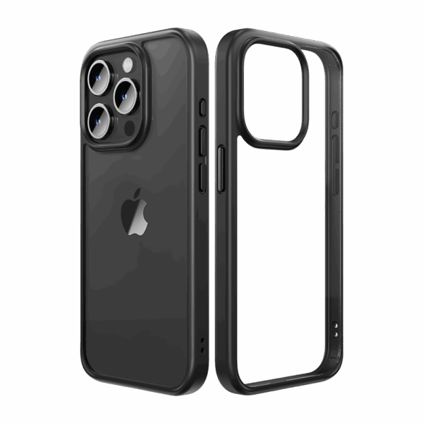 Rock Guard Series Case for Iphone 15 transparent-black