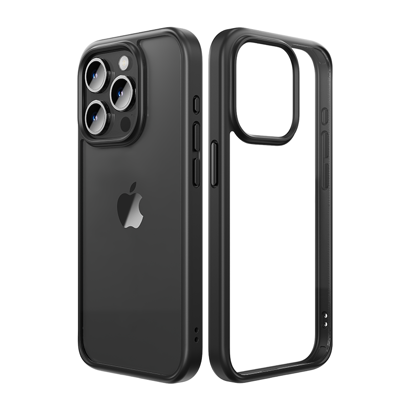 Rock Guard Series Case for Iphone 15 Pro transparent-black