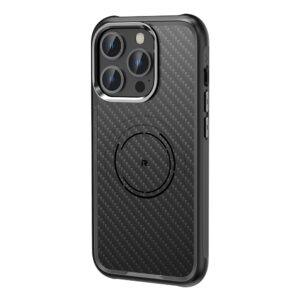 Rock Kevlar Series Aramid Fiber Magnetic Case for Iphone 15 black