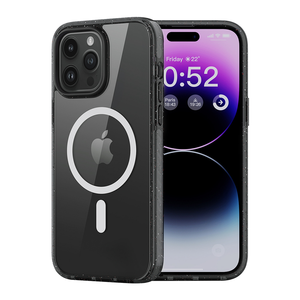 Rock Crystal Shield Series Magnetic Case for Iphone 14 Pro transparent-black