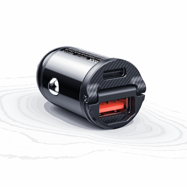 Rock Car charger H18 Mini  - USB + Type C - 30W 3A black