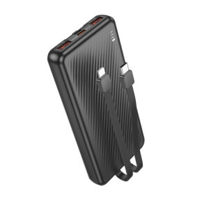 Borofone Power Bank 10000mAh BJ57 Graceful - 2xUSB + Type C - QC 3.0 22,5W PD 20W with Type C and Lightning cables black