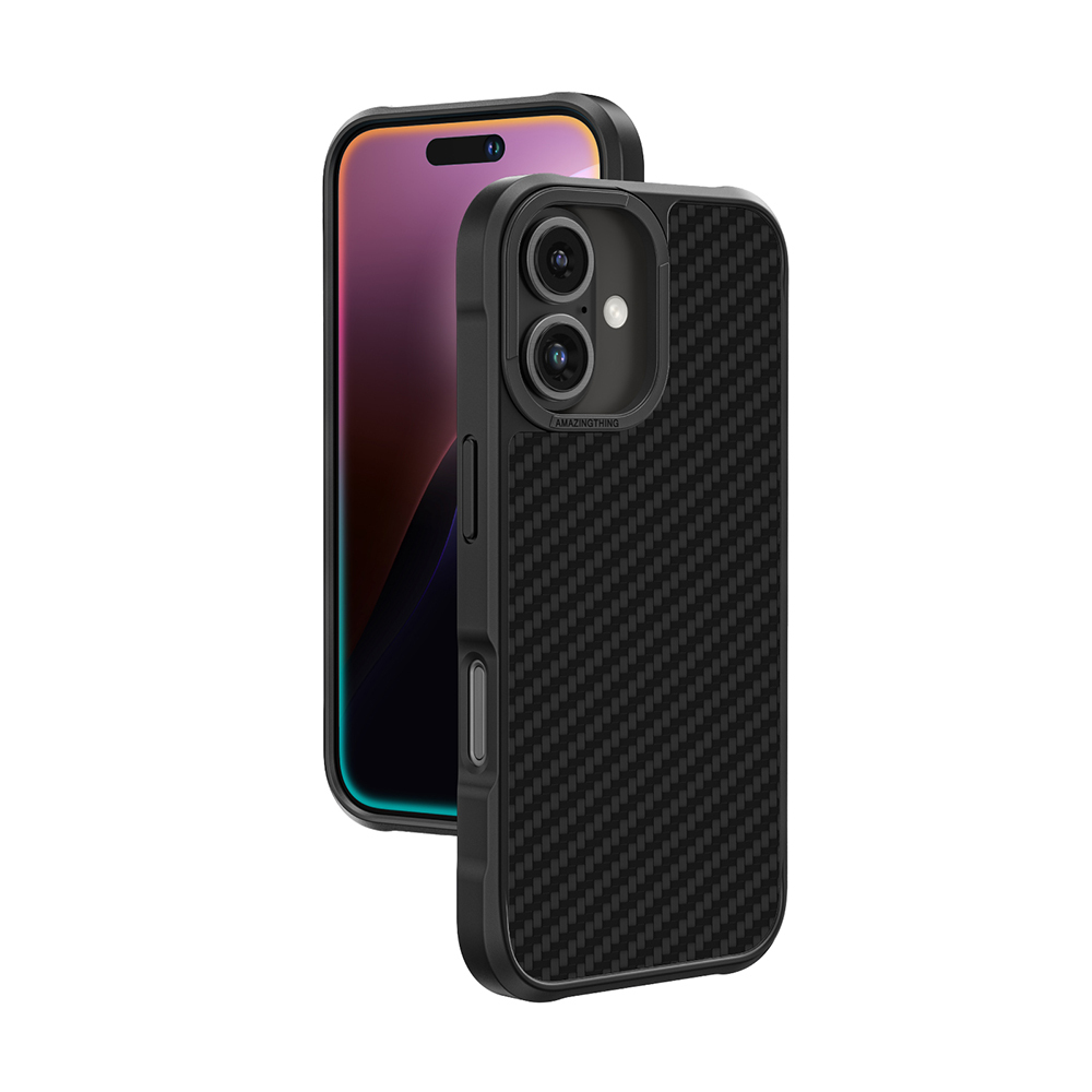 Amazing Thing Titan Max Bulletproof Grade Fibre 1500D Case 12FT IP166.1TXBK for Iphone 16 black