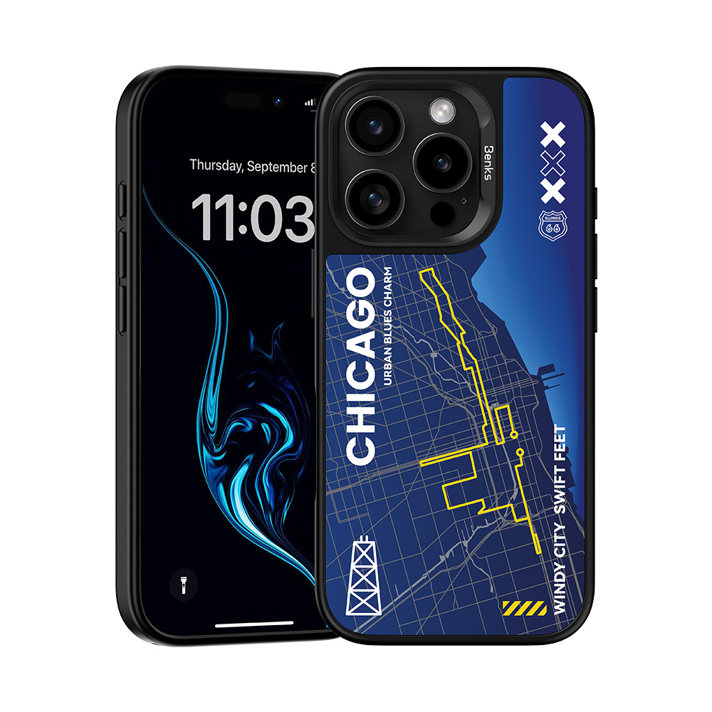 Benks Dynamic City Chicago Case for Iphone 15 Pro