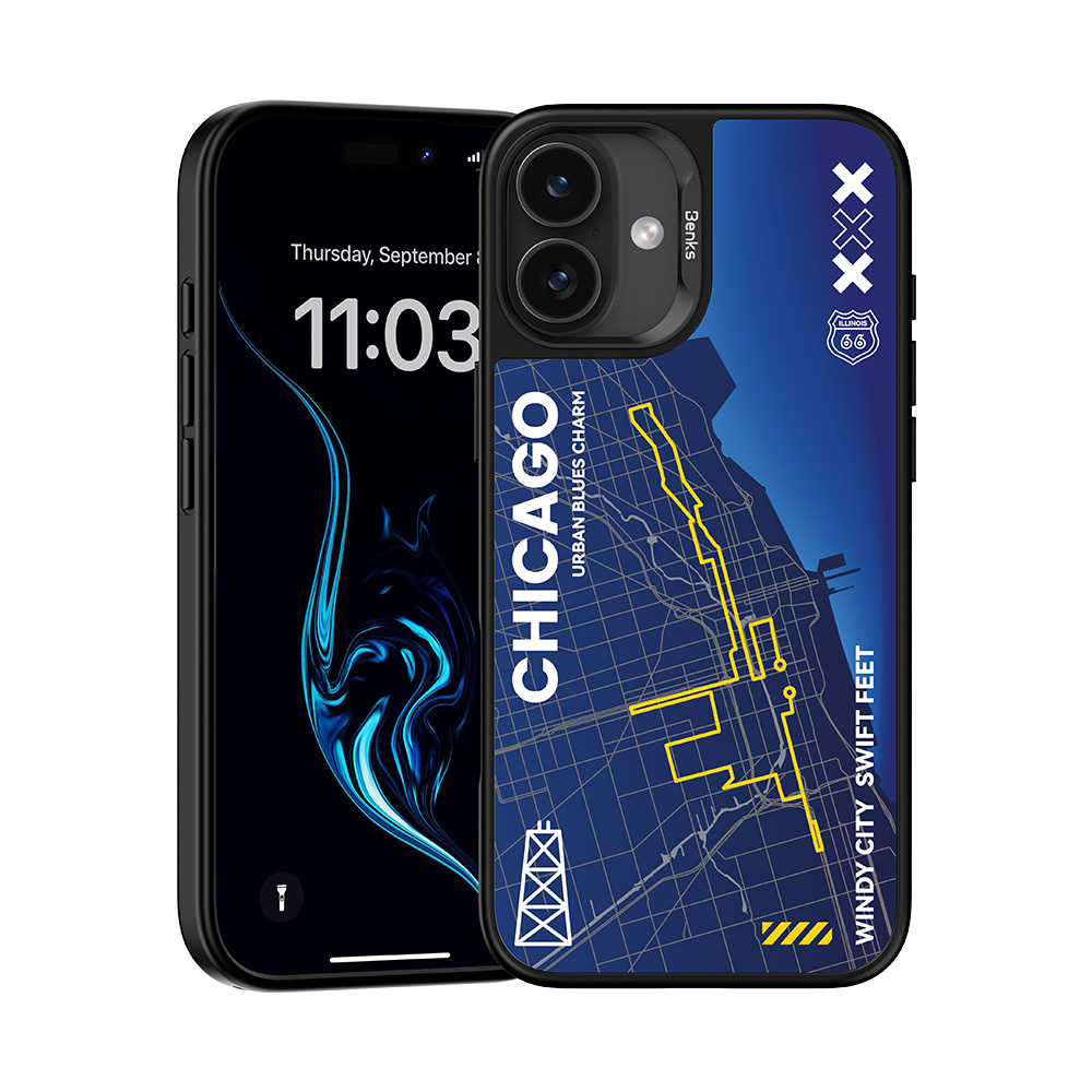Benks Dynamic City Chicago Case for Iphone 16