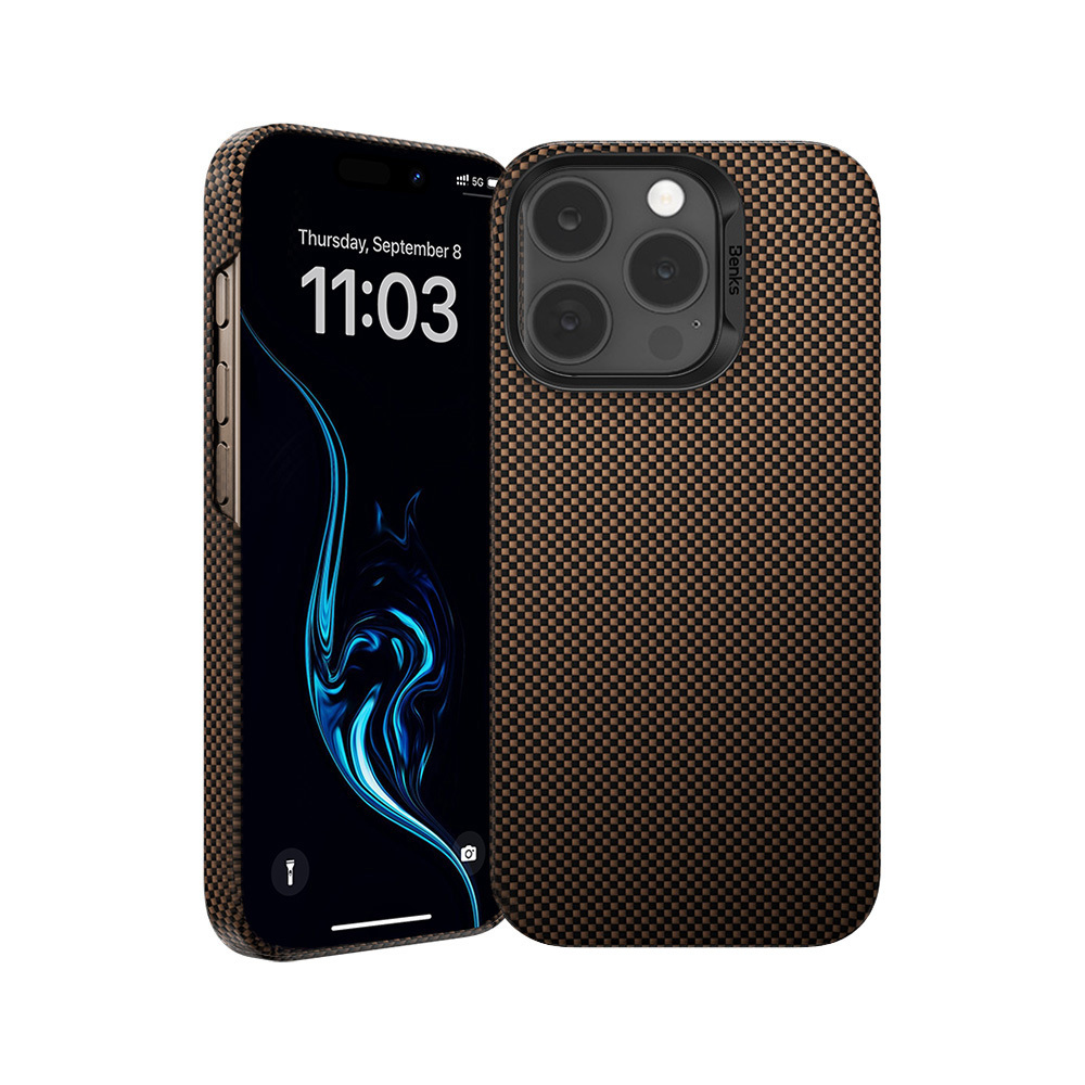 Benks Magnetic Armor Tint Kevlar 1000D (S065) for Iphone 16 Pro gold