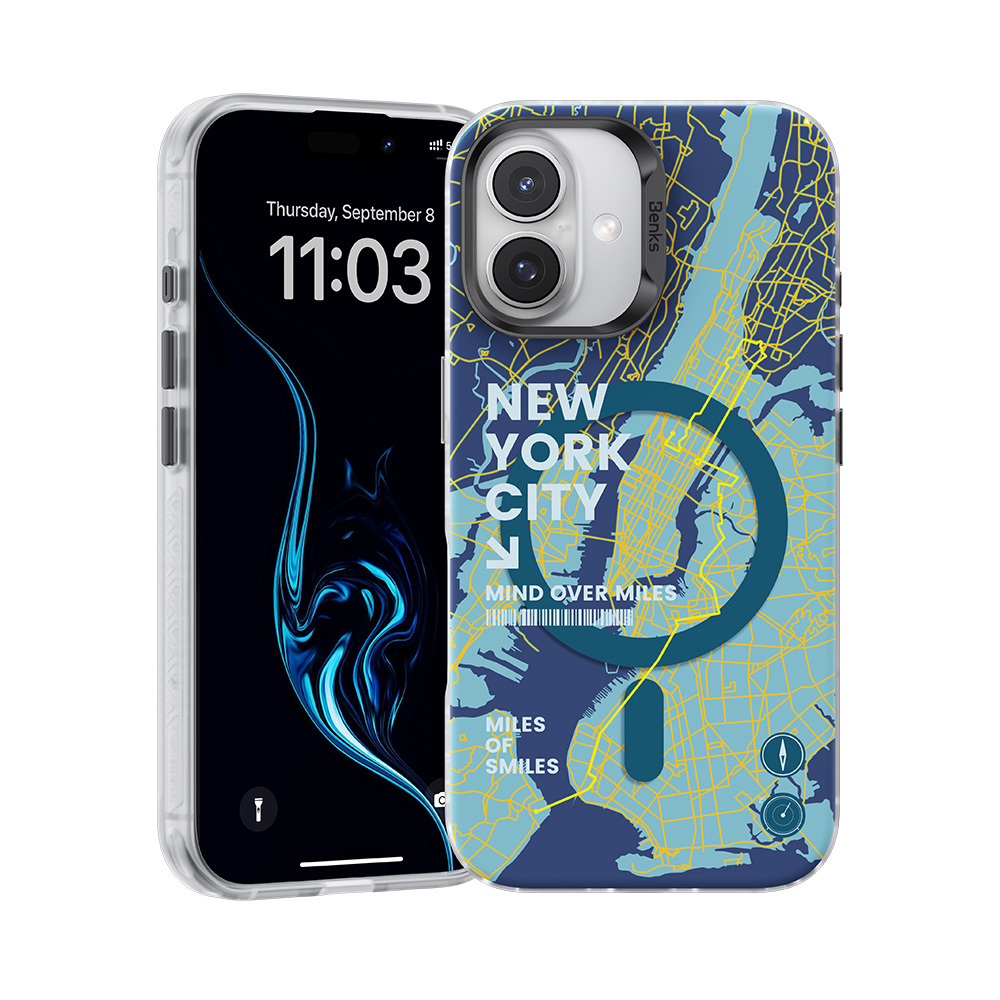 Benks Magnetic City New York Case for Iphone 16 Plus