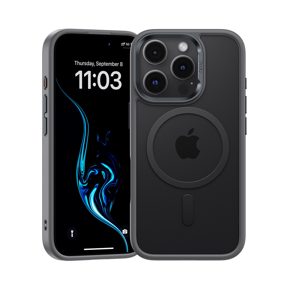Benks Magnetic Mist Case Metal Frame for Iphone 16 Pro Max grey