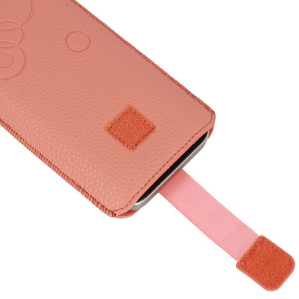 toptel_photo (1) WONDER Deko Pouch Case (Size L) for Iphone 13 Mini/12 Mini/SE 2020/2022/7/8 peach