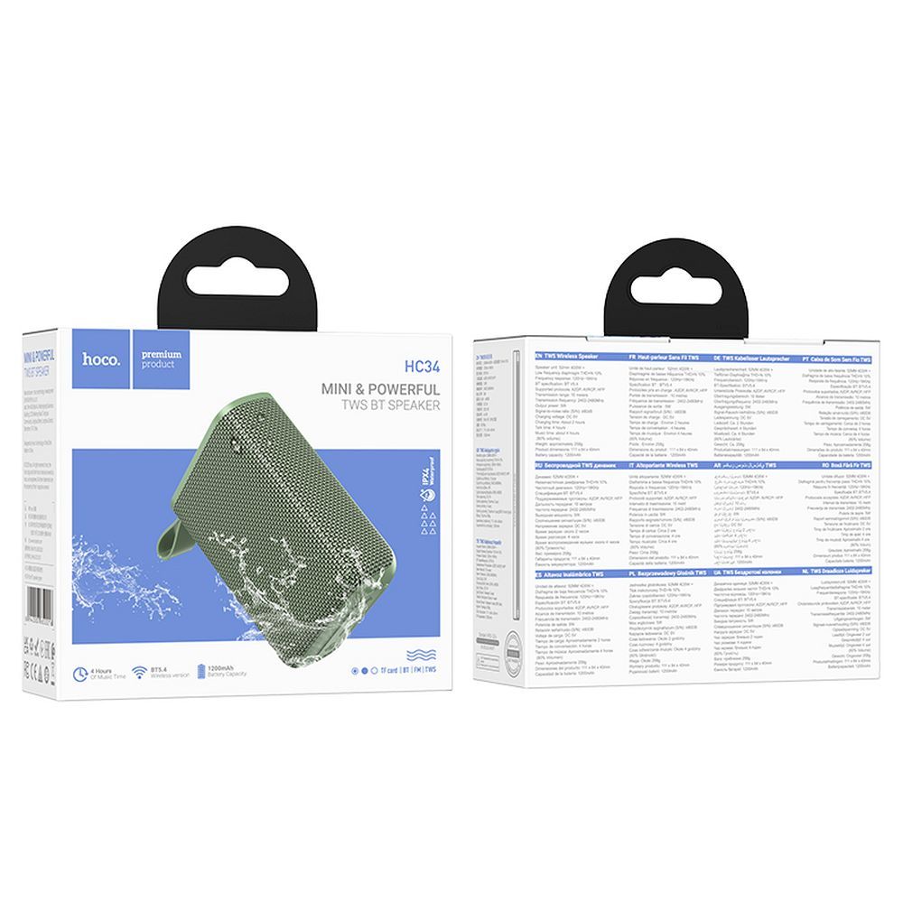 0003e639767812e93cc3cd9e2a0814f4 Speaker bluetooth Hoco 5W 1200 mAh HC34 green