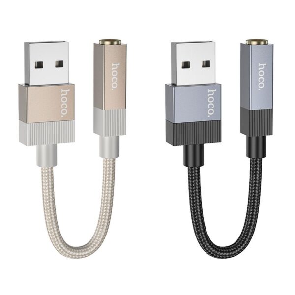 04eb7a83933d33127e64cffb7c5e925e Adapter AUX USB A (male) to Jack 3,5 mm (female) Hoco UPA32D gold