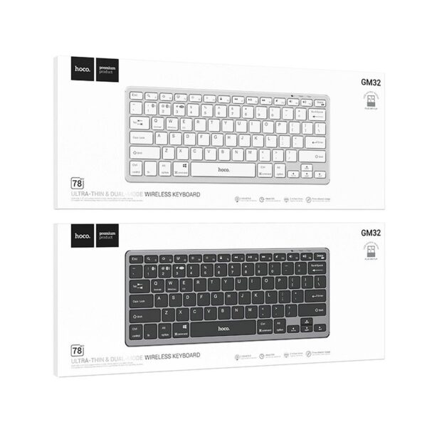 054fc5bfa3430585dc4bdd098305b706 EOL Wireless keyboard Hoco QWERTY GM32 silver