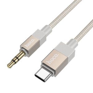 0c4a75a905333ab3c249c28055796c55 Cable AUX Jack 3,5 mm (male) to USB C (male) Hoco 1 m UPA32B gold