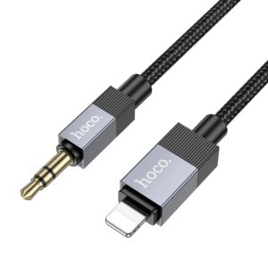 0d32f2e11aff286836bbb19f237e61fe Cable AUX Jack 3,5 mm (male) to Lightning (male) Hoco 1 m UPA32A black