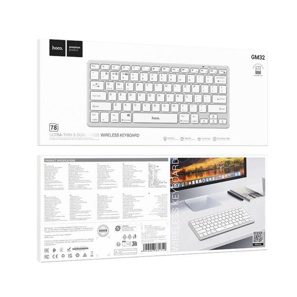 0f2d49a4da5d57ec7e5a75b8d36e71e5 EOL Wireless keyboard Hoco QWERTY GM32 silver