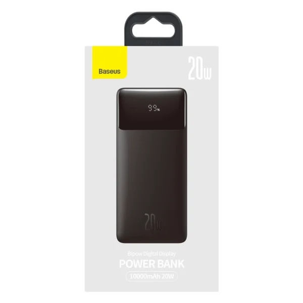 Baseus Bipow Fast Charging Power Bank 10000mAh 20W Black (Overseas Edition) + USB-A - Micro USB 0.25m Black Cable (PPBD050301)eng
