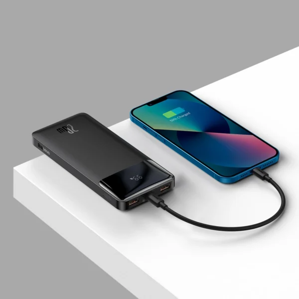 Baseus Bipow Fast Charging Power Bank 10000mAh 20W Black (Overseas Edition) + USB-A - Micro USB 0.25m Black Cable (PPBD050301)eng