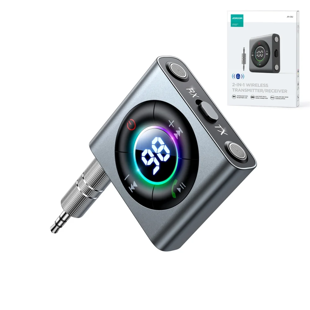 Joyroom JR-CB2 Bluetooth AUX transmitter for car, TV - grayeng