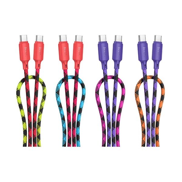 13c36475c9910443fb015632e3acb139 Cable USB C to USB C Hoco 3A 60W 1 m X116 gradient red
