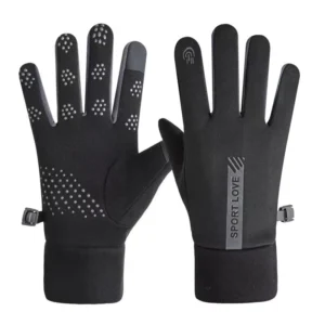 Men's windproof phone gloves - black and grayeng
