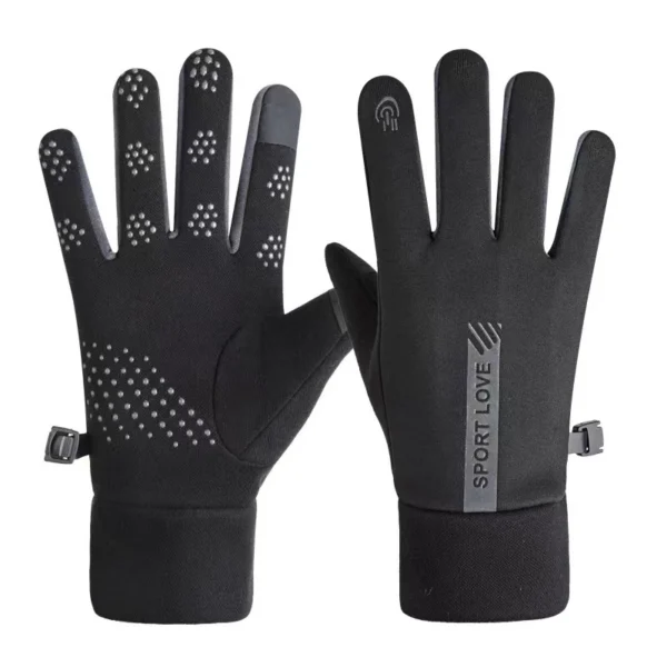 Men's windproof phone gloves - black and grayeng