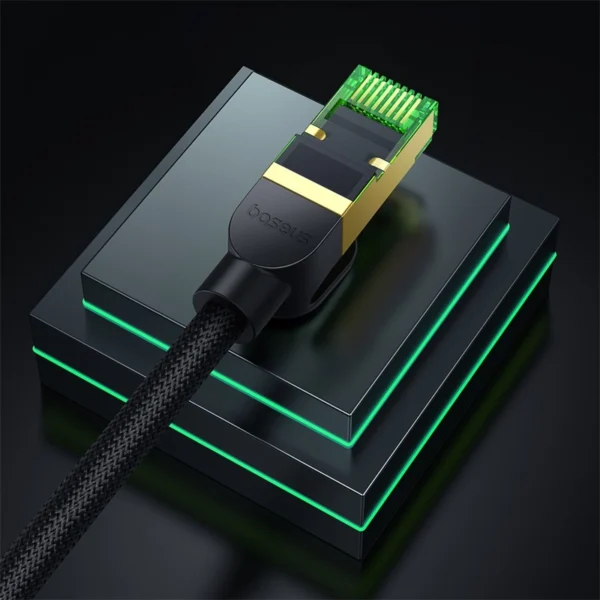 Baseus fast RJ45 cat. network cable. 8 40Gbps 20m braided blackeng