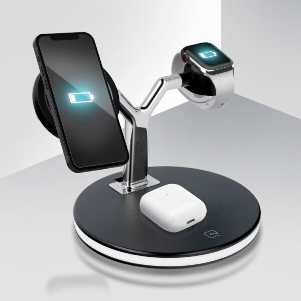 Wireless charger Qi 3in1 25W X970 support MagSafe black