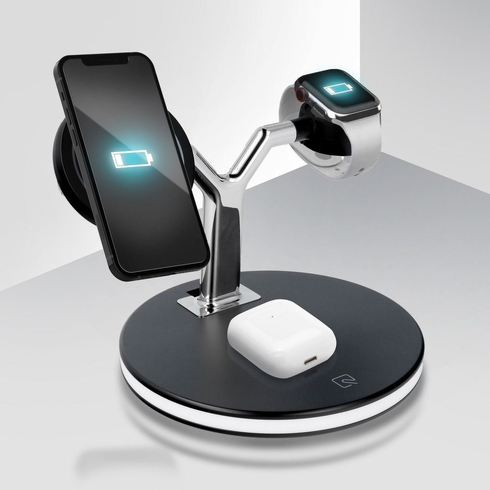 Wireless charger Qi 3in1 25W X970 support MagSafe black