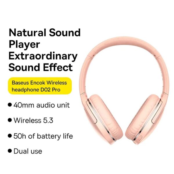 BASEUS wireless headphone ENOCK D02 Pro pink NGTD010304