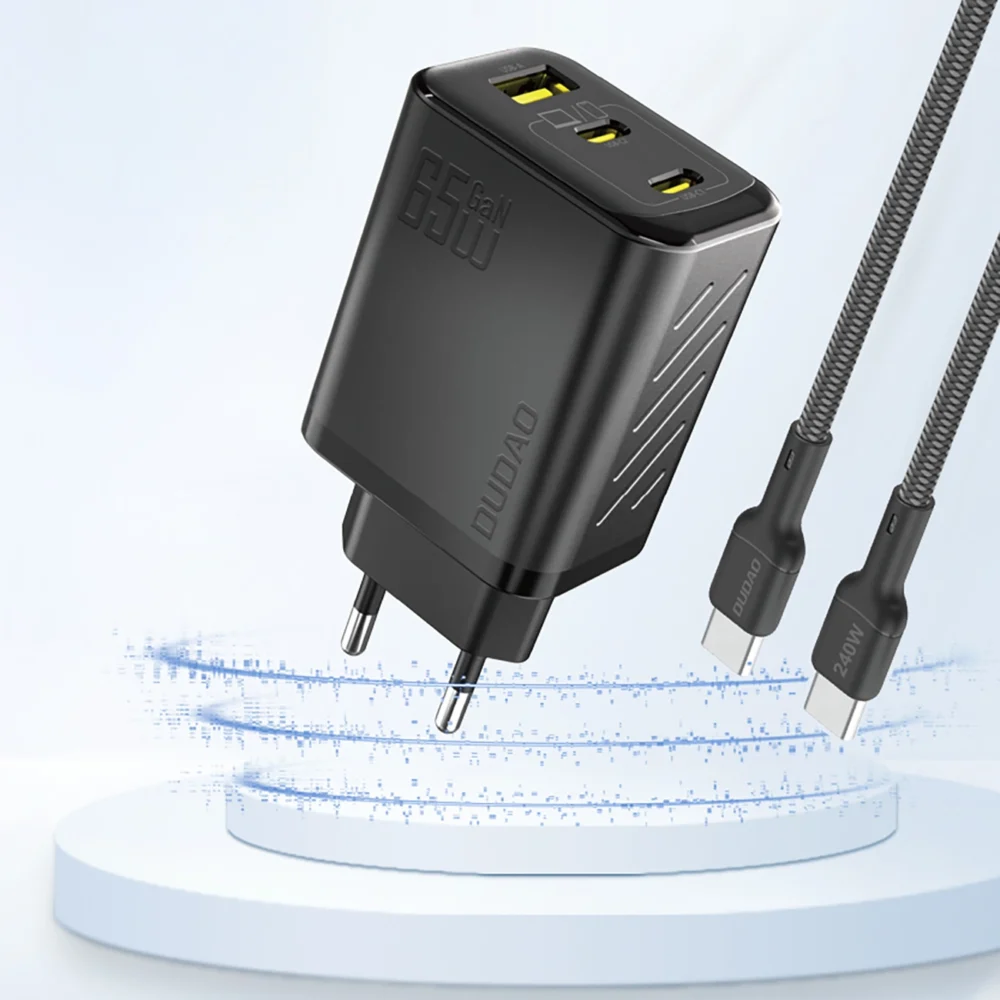 Dudao A29 65W GaN Wall Charger 2 x USB-C + 1 x USB-A - Blackeng