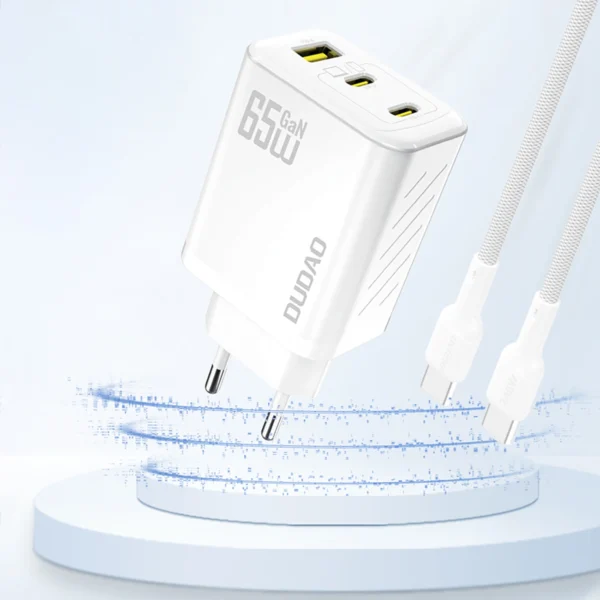 Dudao A29 65W GaN Wall Charger 2 x USB-C + 1 x USB-A - Whiteeng