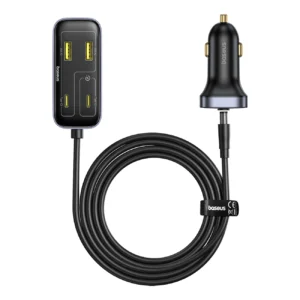Baseus BackseatPal L1 110W Car Charger 3 x USB-A + 3 x USB-C with 1.5m Extension Cable - Blackeng