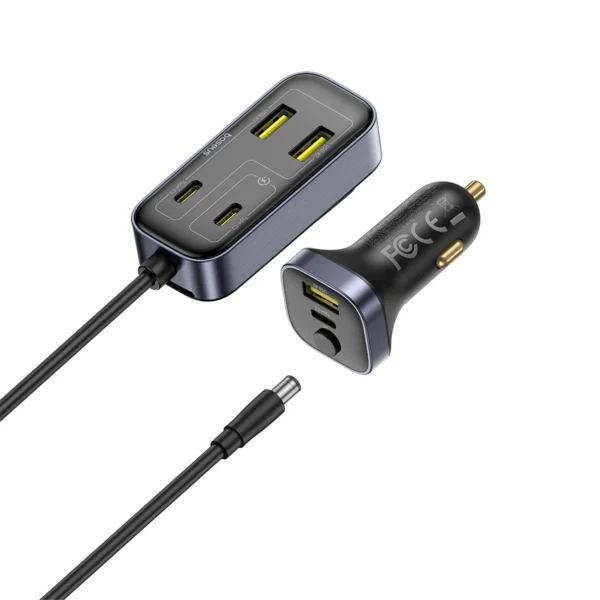 Baseus BackseatPal L1 110W Car Charger 3 x USB-A + 3 x USB-C with 1.5m Extension Cable - Blackeng