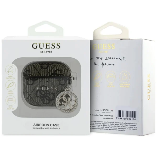 Guess 4G Strass Charm Case for AirPods 4 - Browneng