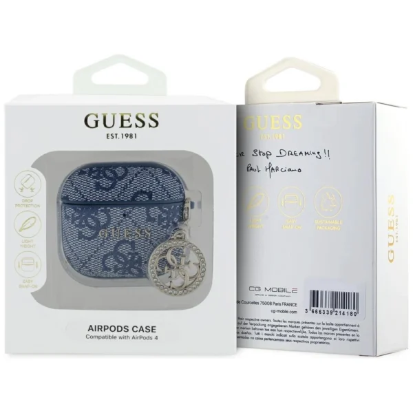 Guess 4G Strass Charm Case for AirPods 4 - Blueeng