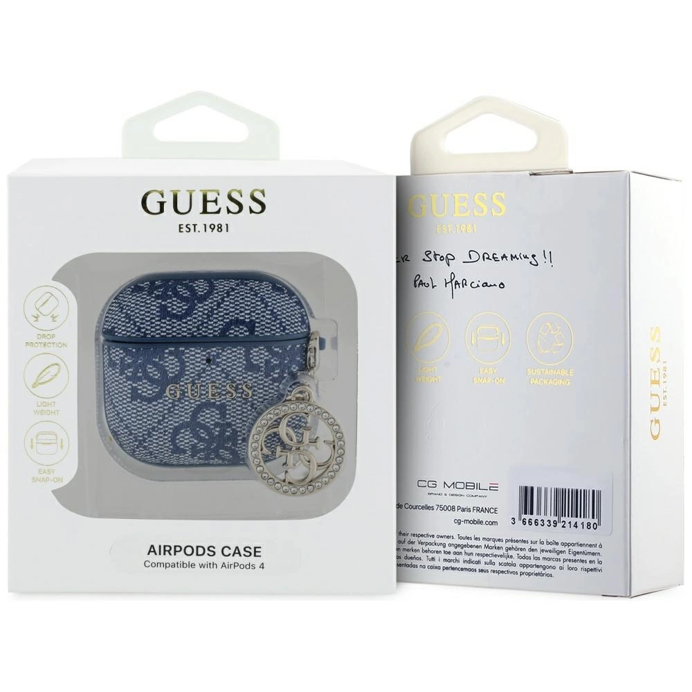 Guess 4G Strass Charm Case for AirPods 4 - Blueeng