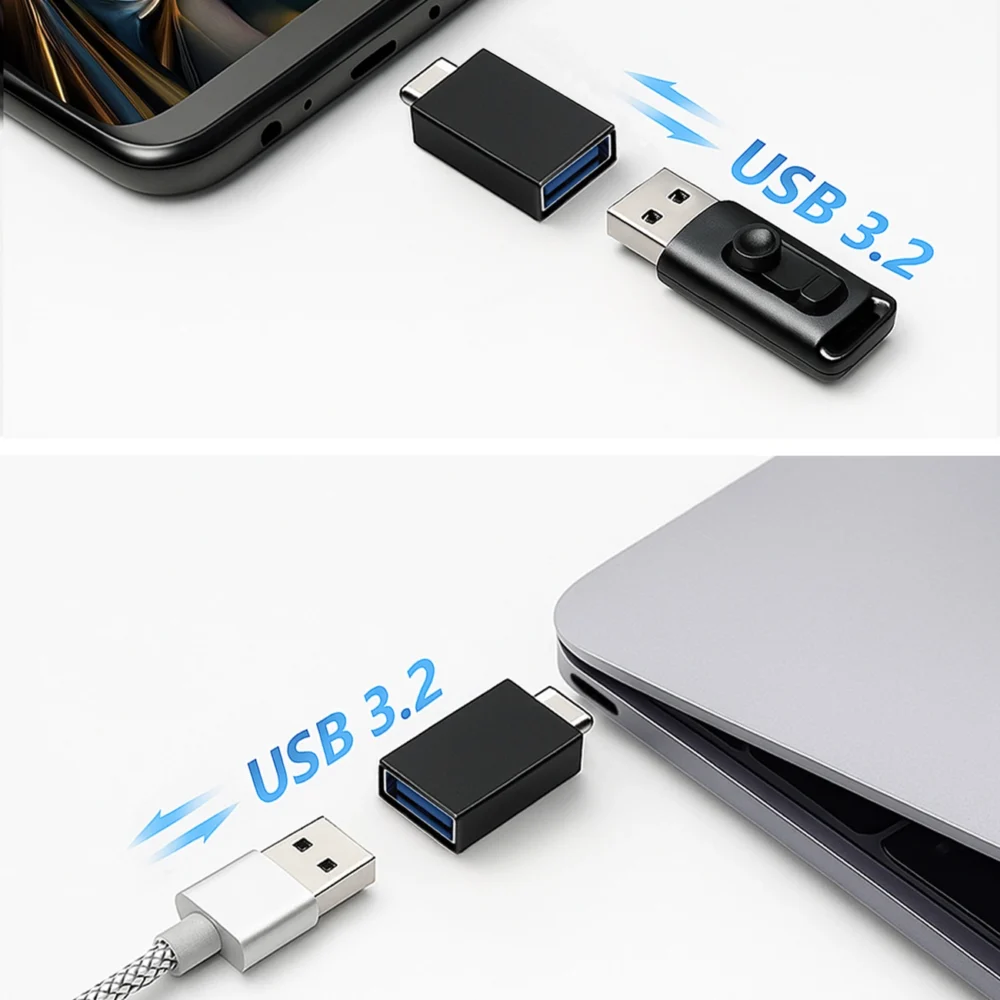 Wozinsky W10GY1S USB-C - USB-A 3.2 10Gb/s Adapter - Blackeng