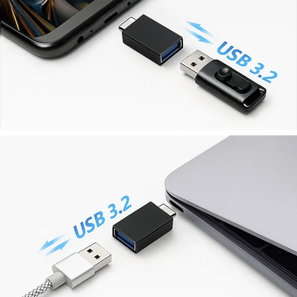 Wozinsky W10GY1S USB-C - USB-A 3.2 10Gb/s Adapter - Blackeng