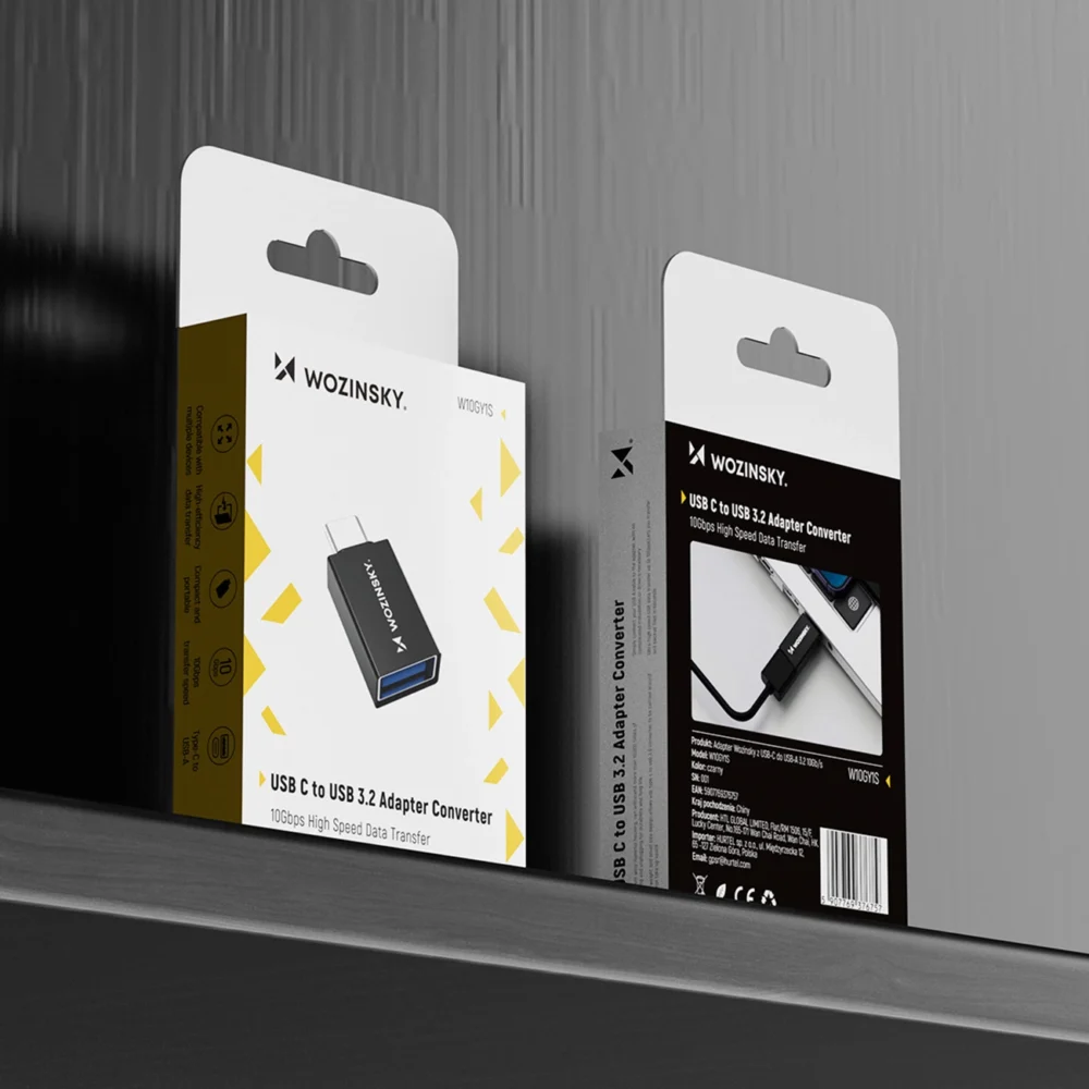 Wozinsky W10GY1S USB-C - USB-A 3.2 10Gb/s Adapter - Blackeng