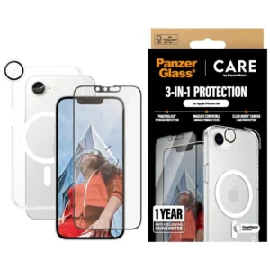 CARE by PanzerGlass Flagship 3in1 Case + Glass + Lens for iPhone 16e - transparenteng