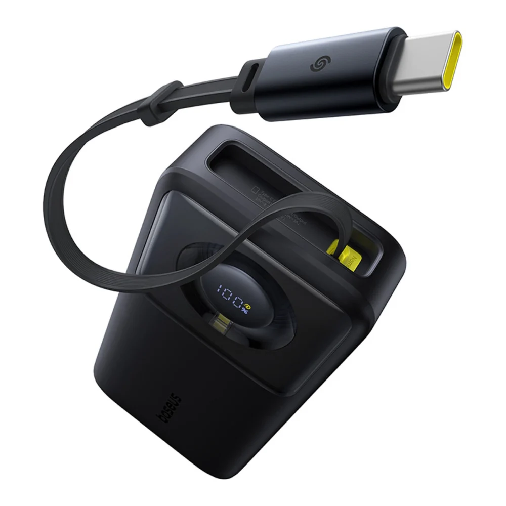 Baseus Free2Pull 20000mAh 65W Power Bank with Retractable USB-C Cable - Blackeng