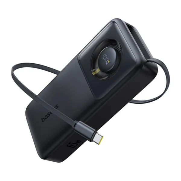 Baseus Free2Pull 20000mAh 65W Power Bank with Retractable USB-C Cable - Blackeng