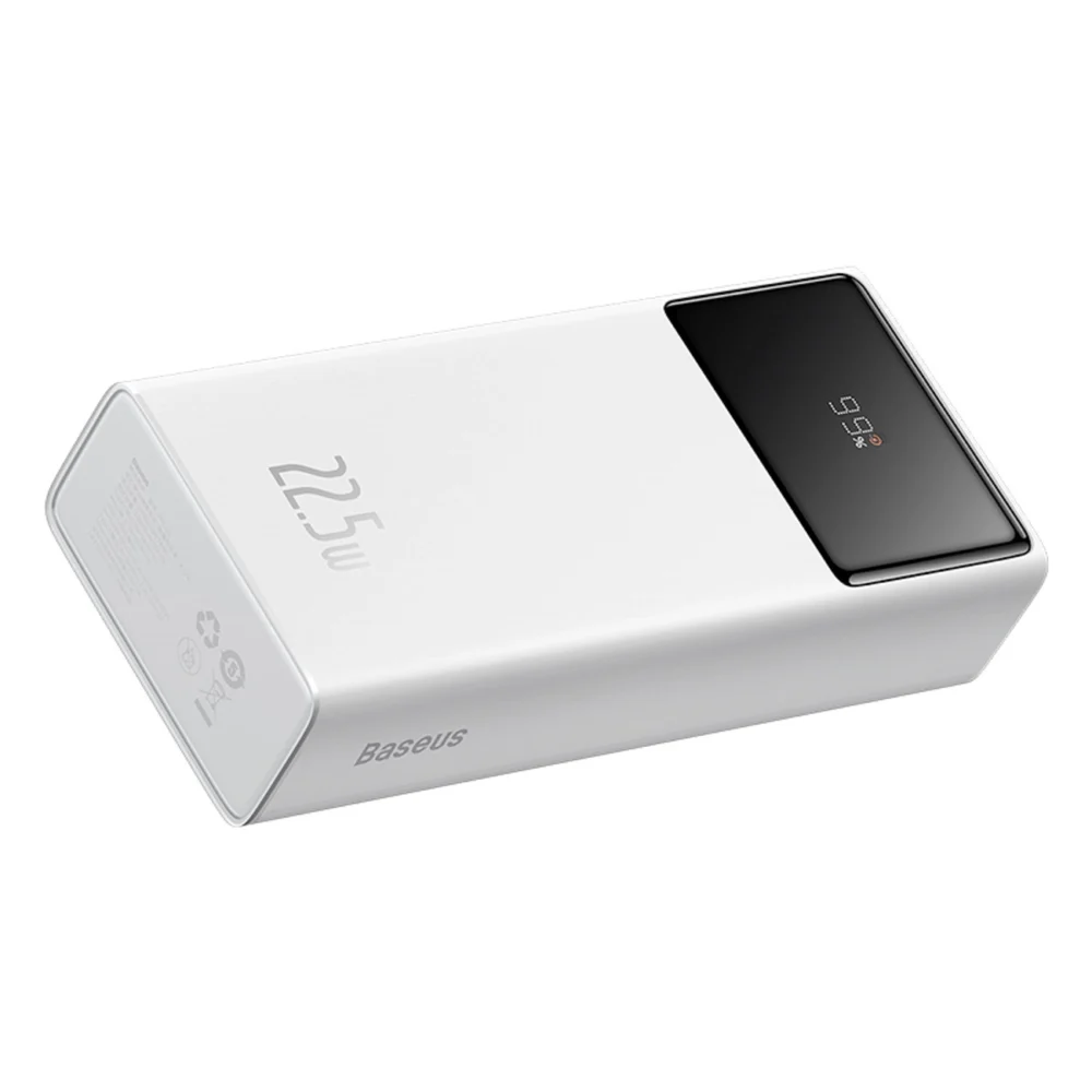 Baseus EnerFill FP41 30000mAh 22.5W Powerbank with Baseus Simple USB-A - USB-C 3A 30cm Cable - Whiteeng