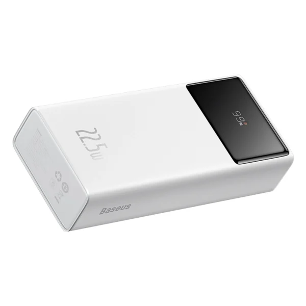 Baseus EnerFill FP41 30000mAh 22.5W Powerbank with Baseus Simple USB-A - USB-C 3A 30cm Cable - Whiteeng