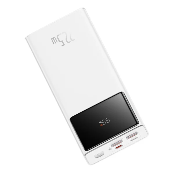 Baseus EnerFill FP41 30000mAh 22.5W Powerbank with Baseus Simple USB-A - USB-C 3A 30cm Cable - Whiteeng